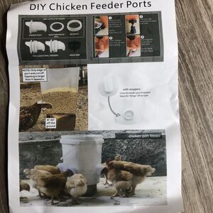 8PCS Chicken Feeder/Water Feeder, Gravity No Waste Poultry Feeder 4 Ports, 1 Bit